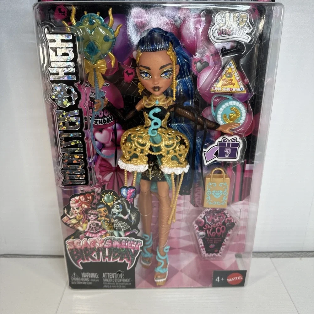 Monster High Doll Cleo D'Nile Scary Sweet Birthday Gold Party Dress 2025 BNIB